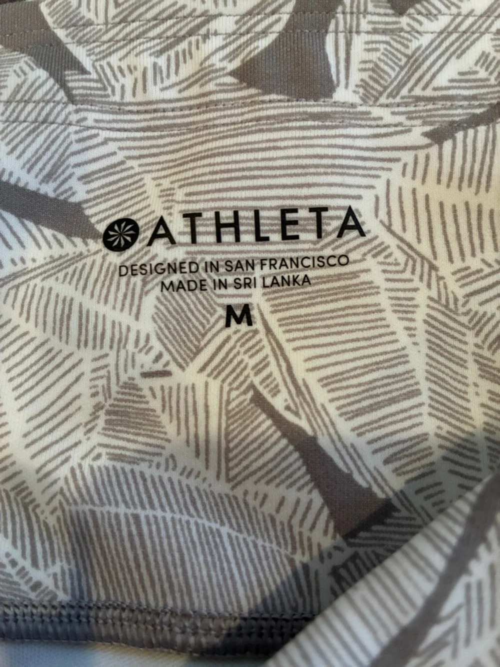 Athleta Gray and White Printed Active Pants - Picture 3 of 5